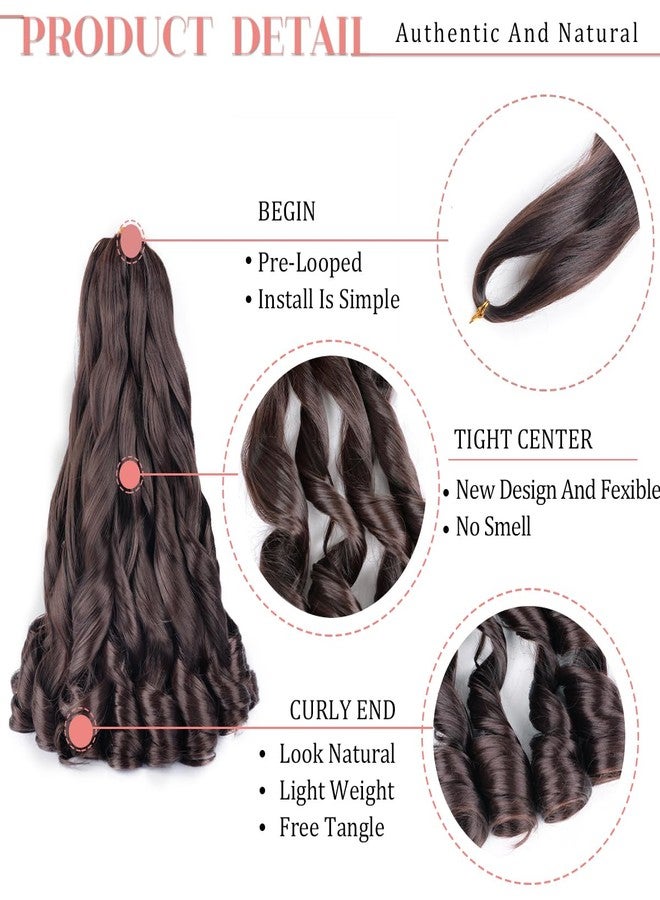 Luoyudu French Curl Braiding Hair 18 Inch Soft Bouncy Braiding Hair Pre Stretched Loose Wave 90g/pack Yaki Crochet Hair for Black Women Hair Extensions for Braids (18 inch 6 packs, 4#) - Image 3